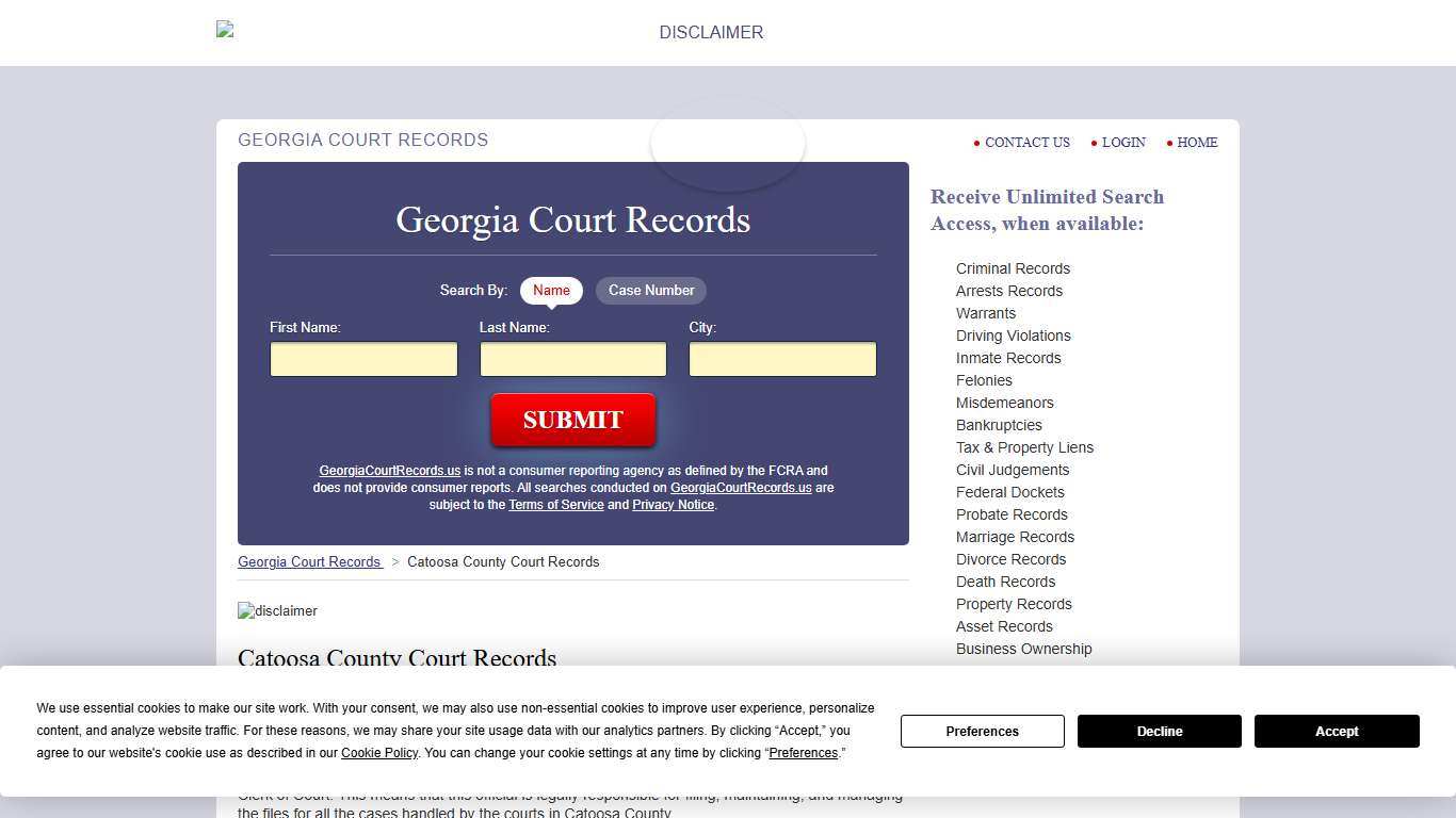 Catoosa County Court Records GeorgiaCourtRecords.us